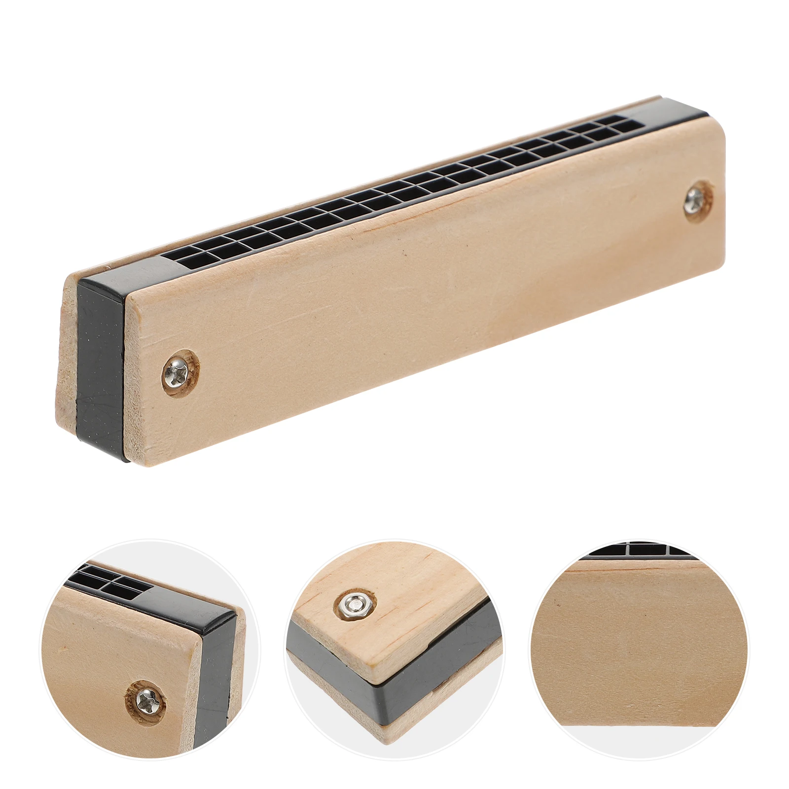 

Wooden Harmonica Kids Musical Instruments Toy Double Row Harmonica Plaything Abs White Body Student Child Educational Toys Mouth