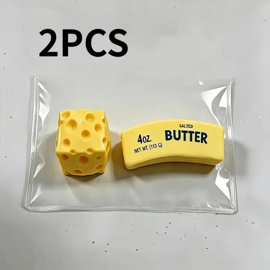 

2pcs Multi-Item Fidget Toy Pack School And Birthday Gifts, Party Prizes, Butter And Cute Cheese Cheese Pinch Le Novelty Simulat