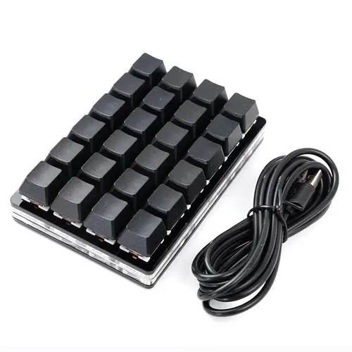 Mini teclado mecánico personalizado USB, 24 teclas, teclado para juegos en blanco y negro, dispositivo Sayo, atajo de teclas programables Macro