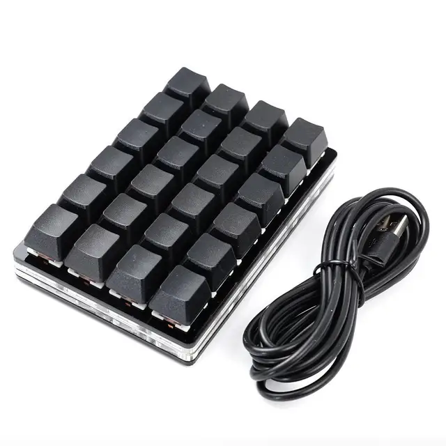 Niestandardowa klawiatura mechaniczna Mini USB 24-klawiszowa czarno-biała klawiatura do gier Sayo urządzenia skrót programowalne klawisze klawiatury makro