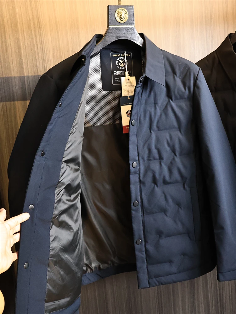 

High-End Lightweight Series! 90% White Du Down! Autumn Winter Men's Lightweight Busin Pred Glue Filled Warm Collar do...