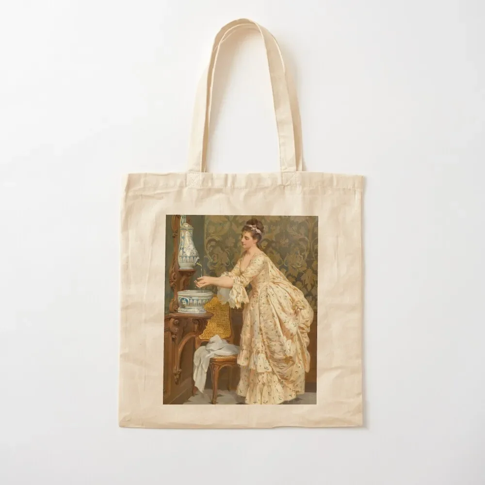 

Woman Portrait, Washing Hands, Vintage Painting Tote Bag tote bag custom reusable shopping bags large size bags Tote Bag