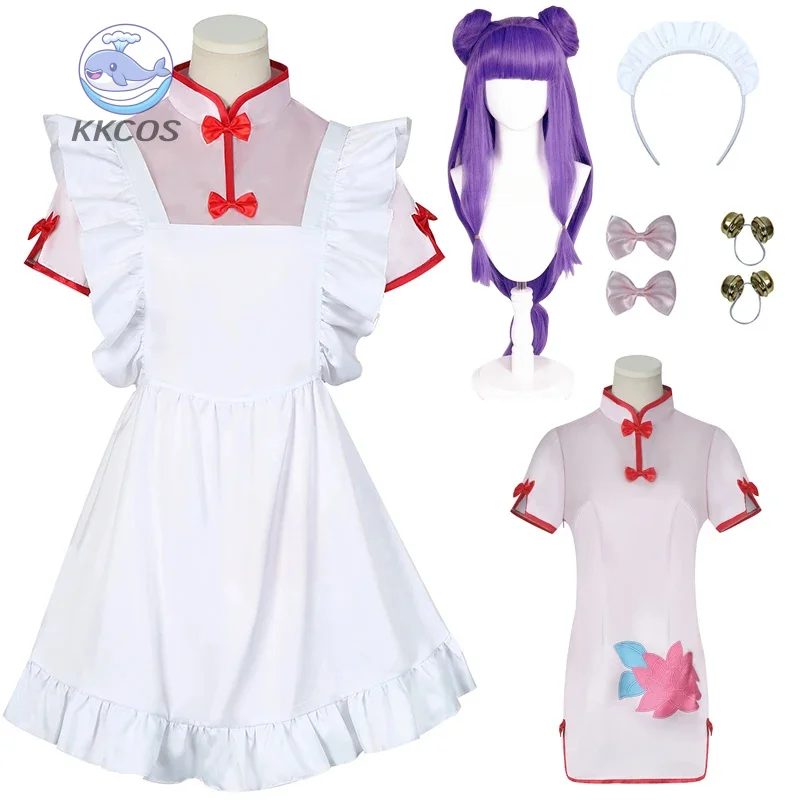 

Шампунь для косплея Ranma 1/2, карнавальный костюм, парик, женский фартук Cheongsam, платье, наряд горничной, вечерние костюмы для ролевых игр в стиле комиксов