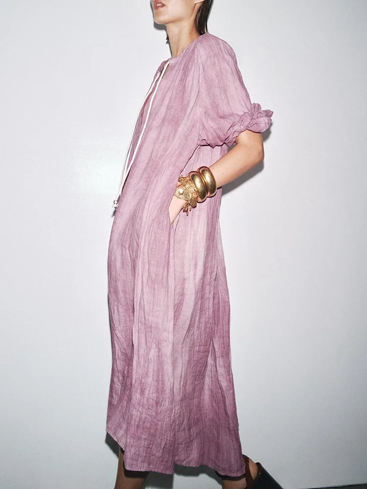 

Новое осеннее поступление, женское длинное све, круглое платье Ne Dyeing Dr Ele Vaion Sle Maxi Dr Ladies Faion Trend