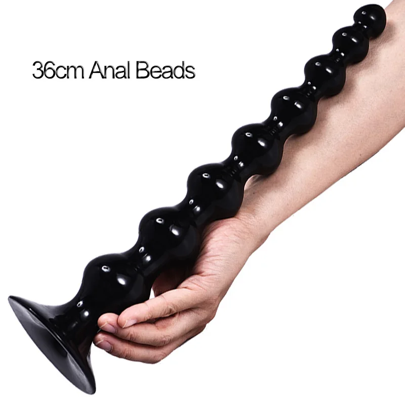 Long Anal Beads Plug with Strong Suction Cup Soft Silicone Butt Plug Thread G-spot Prostate Massage Stimulation Dildo Anus Train view 6