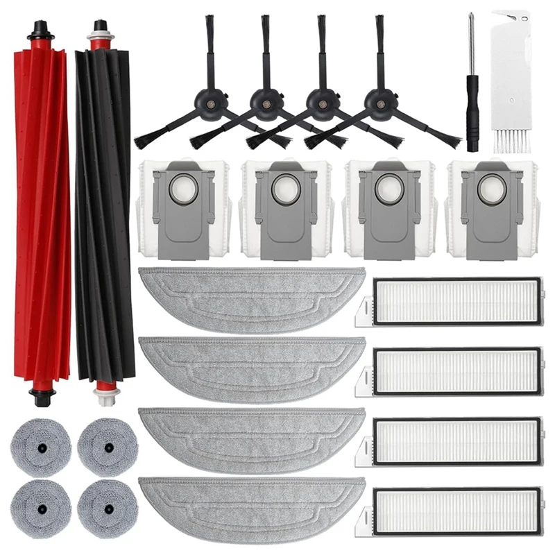 N85R-para Roborock S8 Maxv Ultra Robot aspirador Cepillo Lateral principal filtro Hepa paño de mopa bolsas de polvo repuestos