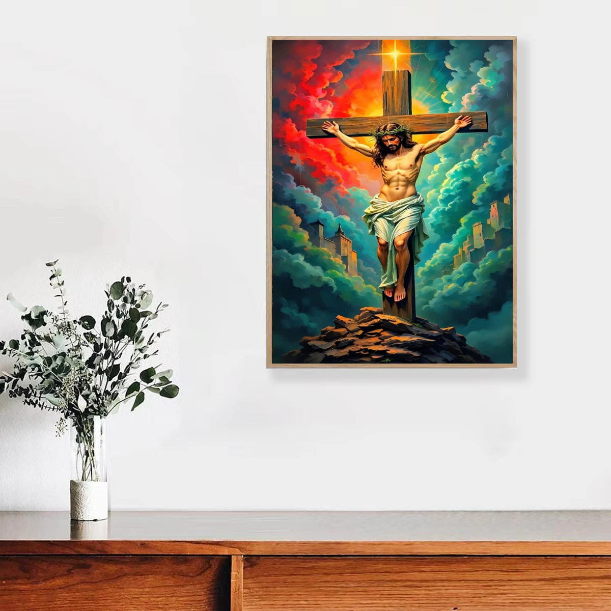 Oil Painting By Numbers Divine Jesus Religious Cross Modern Wall Decor for Living Room Bedroom Home Decor Gift Unframed