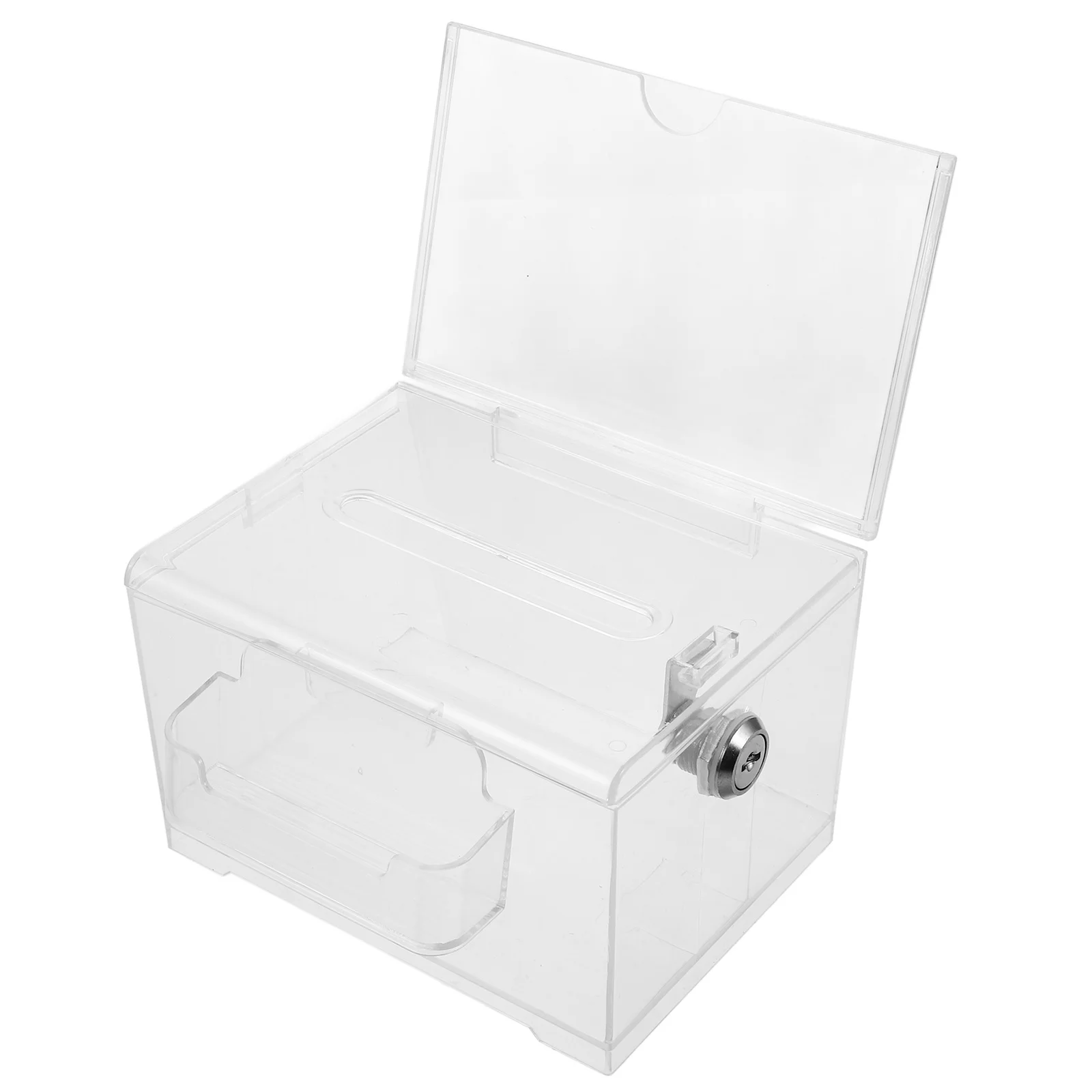 

Clear Acrylic Box Lock Ballot Suggestion Donation Cash Voting Fundraising Storage Case for Various Settings Ticket Box