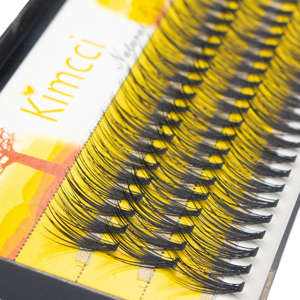 Kimcci-Mink Extensão dos Cílios, Natural, 3D, Volume Russo, Cílios Falso, Individuais, Cílios Cluster 30D, Cílios Maquiagem, 60 Pacotes