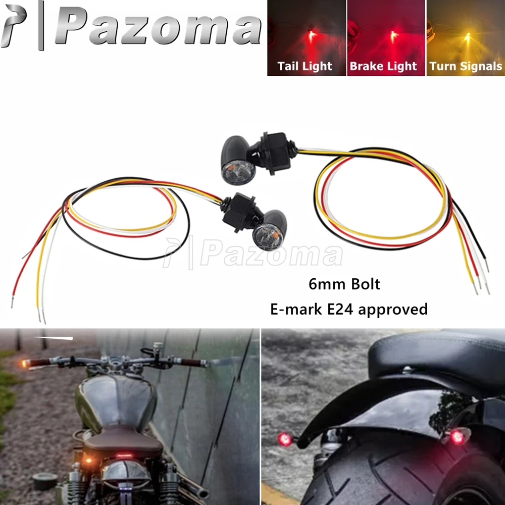 Motorcyclel Mini LED Turn Signal Brake Indicator Light For Harley Cruiser Iron 883 1200 Low Rider Deluxe Softail Chopper Bobber