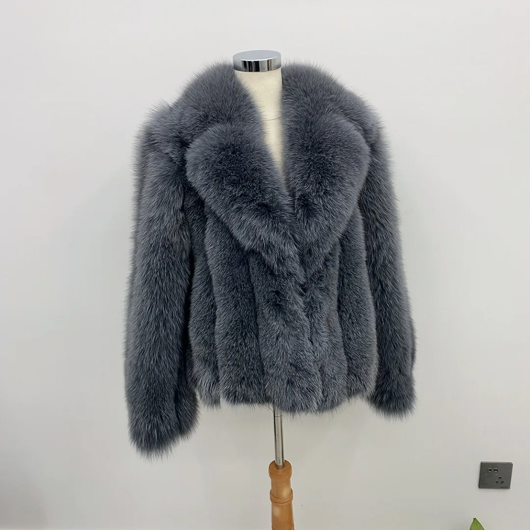 real fox fur coat winter women Suit collar