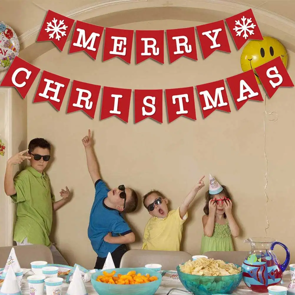 

Christmas Decoration Pull Flag Bunting Xmas Streamer Banner Chritmas Banners Decorate