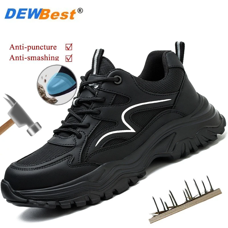 Women's new breathable, anti smashing, anti puncture, wear-resistant shoes, work shoes, anti slip safety protective shoes