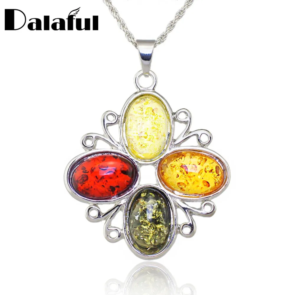 Beautiful Chic Cross Baltic Simulated Synthetic Honey Elegance Pendant Necklace Women's Fashion Jewelry L00401