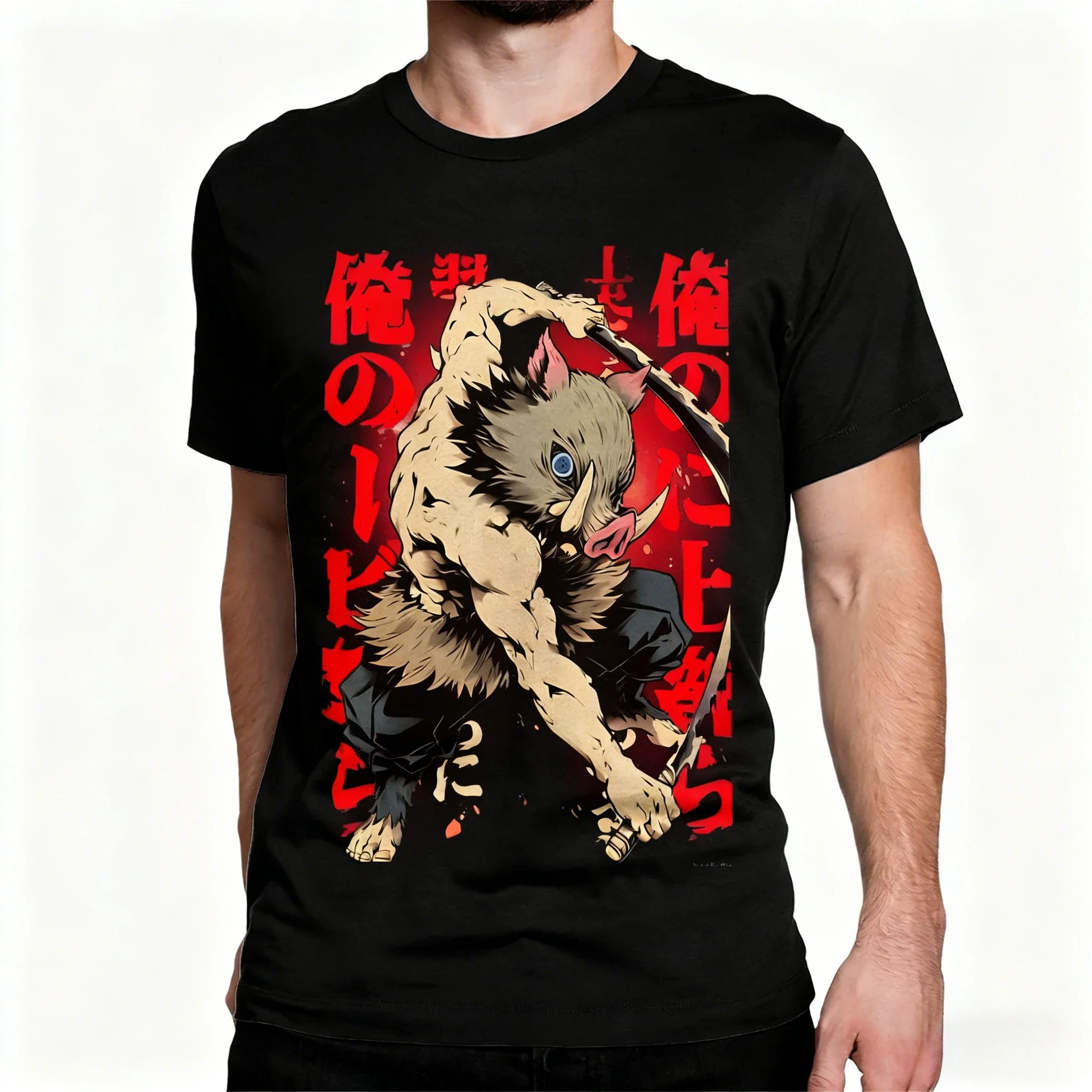 Inosuke Demon Slayers Men Women T Shirt Japanese Anime Nezuko Casual Tees Short Sleeve O Neck T-Shirts Pure Cotton 4XL Clothes