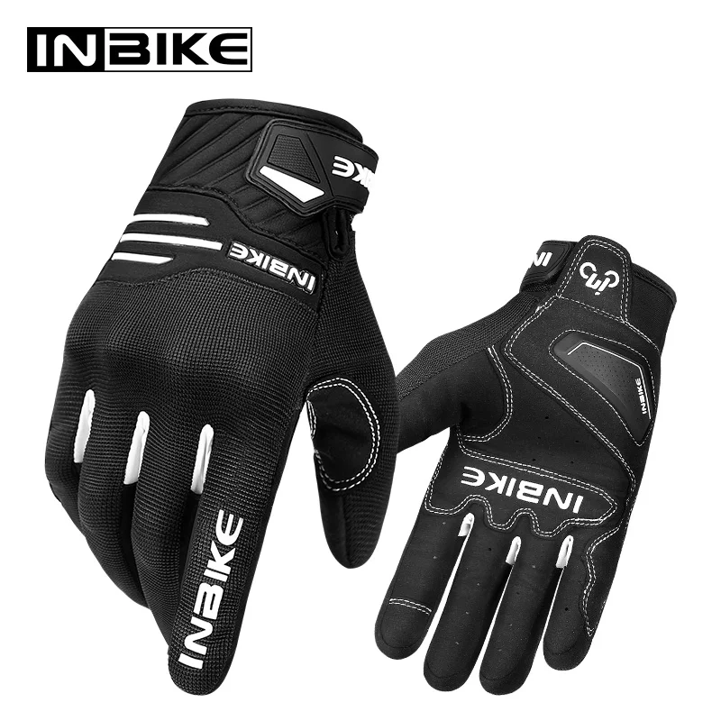 INBIKE Bicycle Gloves for Cycling Men\'s Touch Screen Shockproof  MTB Bike Gloves Thickened Palm Pad Full finger Bike Accessories