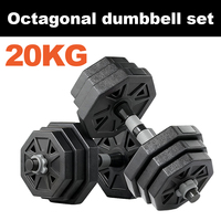 20kg Adjustable Dumbbell Set, a Pair of 20kg Octagonal Dumbbells, Detachable and Adjustable with Various Fixing and Adjustment Accessories, Suitable for Home Fitness, Large Weightlifting Equipment Suitable for Gym Use, Suitable for Fitness Enthusiasts to Exercise All Body Muscles