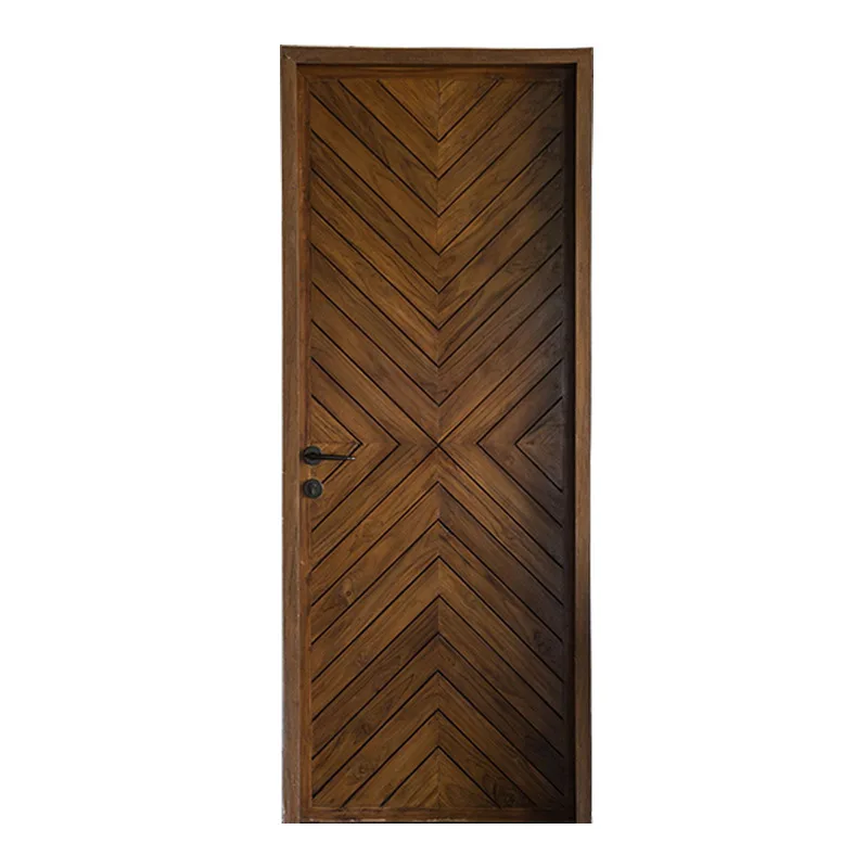 Bedroom silent indoor invisible hinge modern simple room door environmental protection MDF solid wood engineering custom