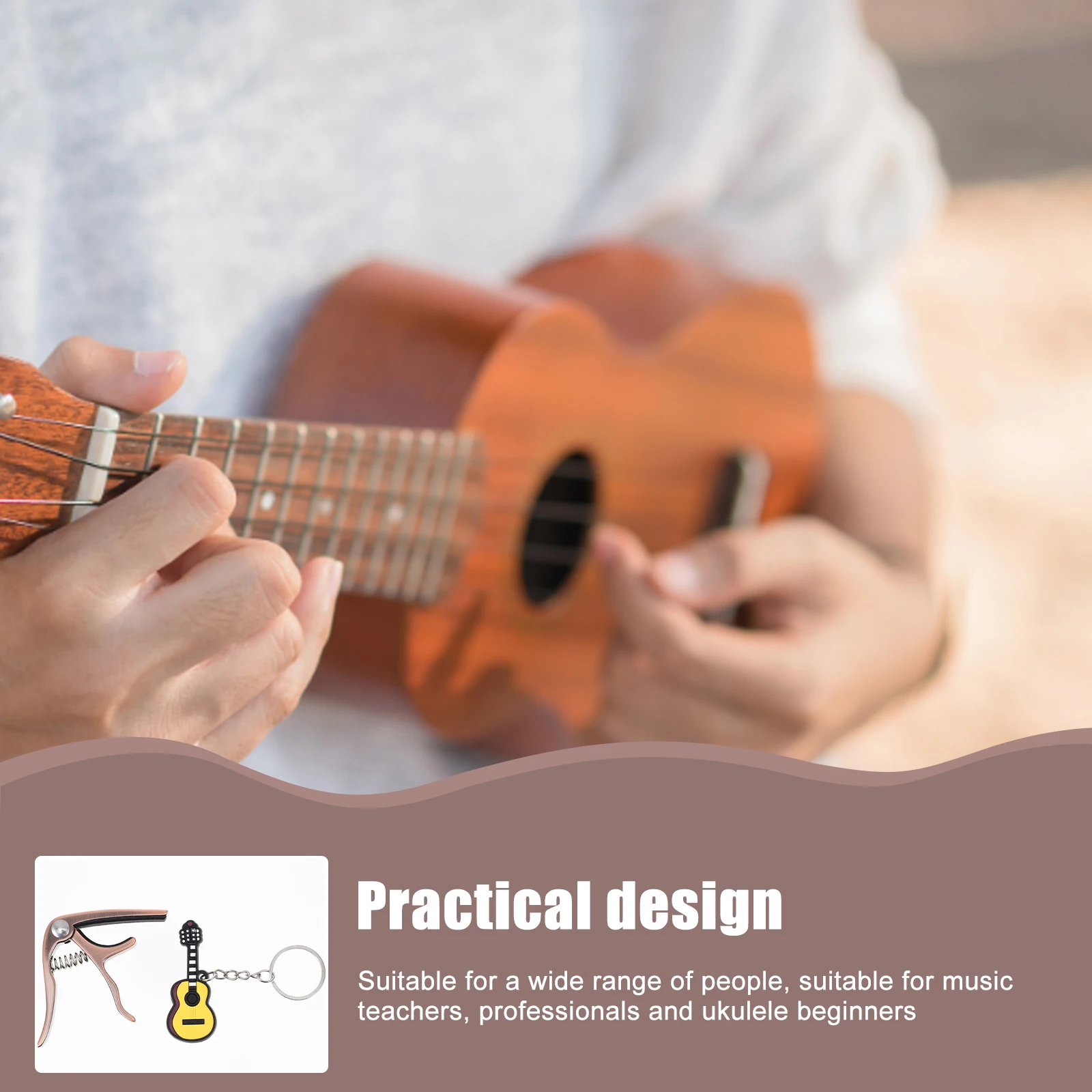

Ukulele Clip Alloy Capo Tone Modified Clamp Golden Durable Guitar Part Wear Resistant Practical Strong Mechanics Design Safe