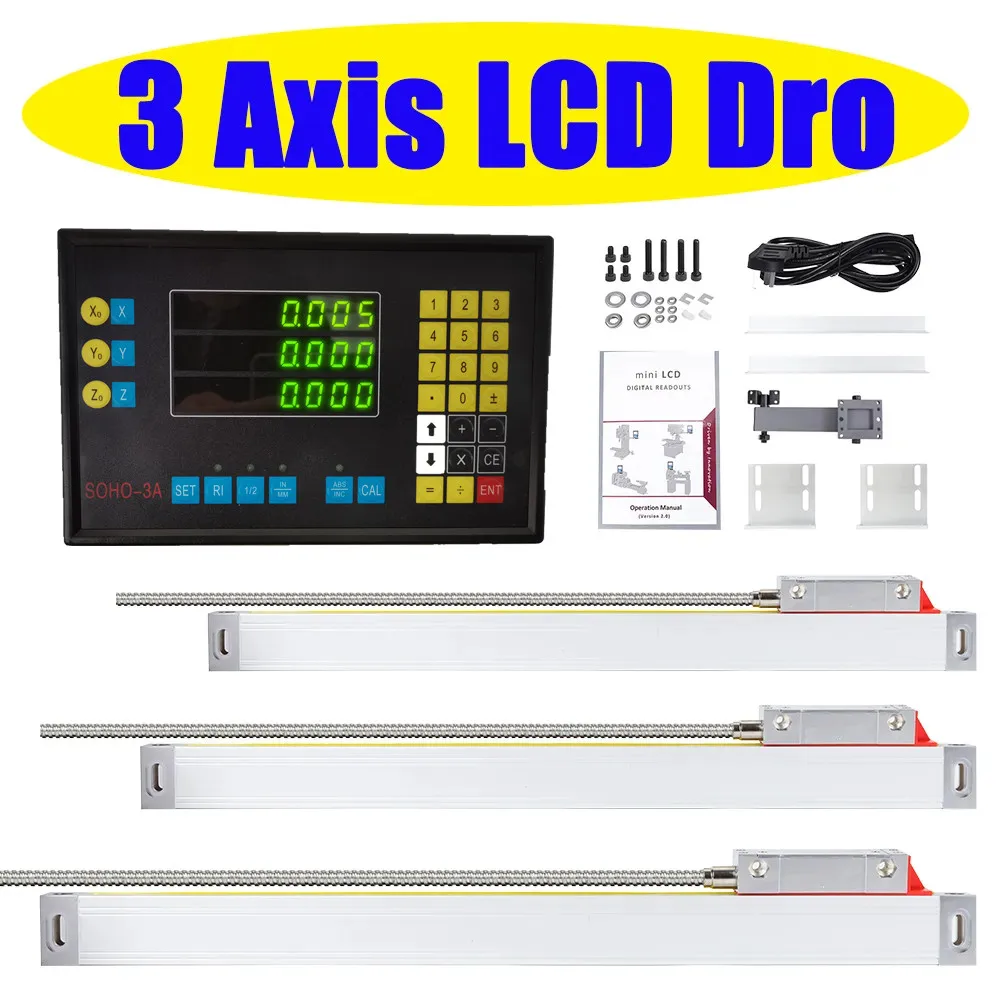 Complete Set 3 Axis Dro Digital Readout System,3 Axis Digital Readout Kits For Milling/ Lathe/ Drill Machine