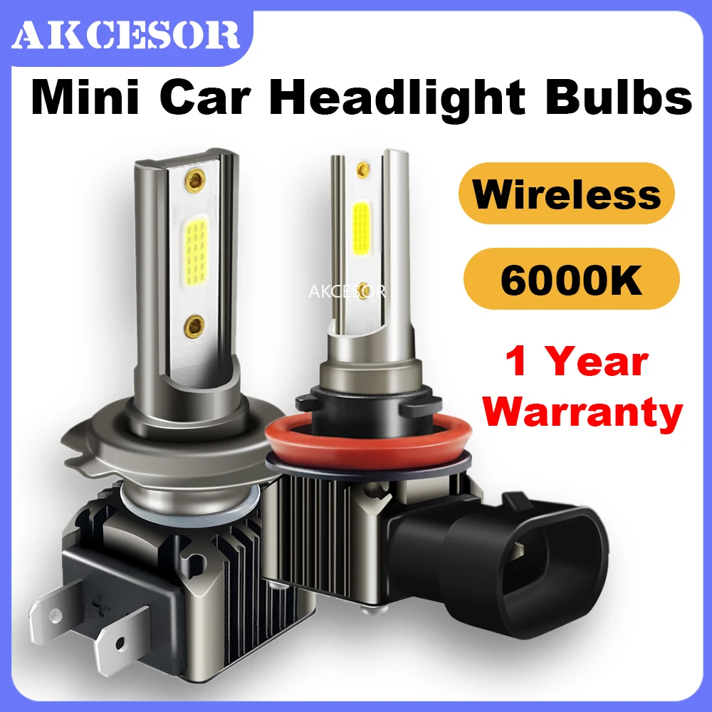 

H1 H4 H7 H8 H9 H11 9005 9006 LED Headlight Bulbs COB Chips Wireless 12V Waterproof Halogen Replacement for Cars Trucks