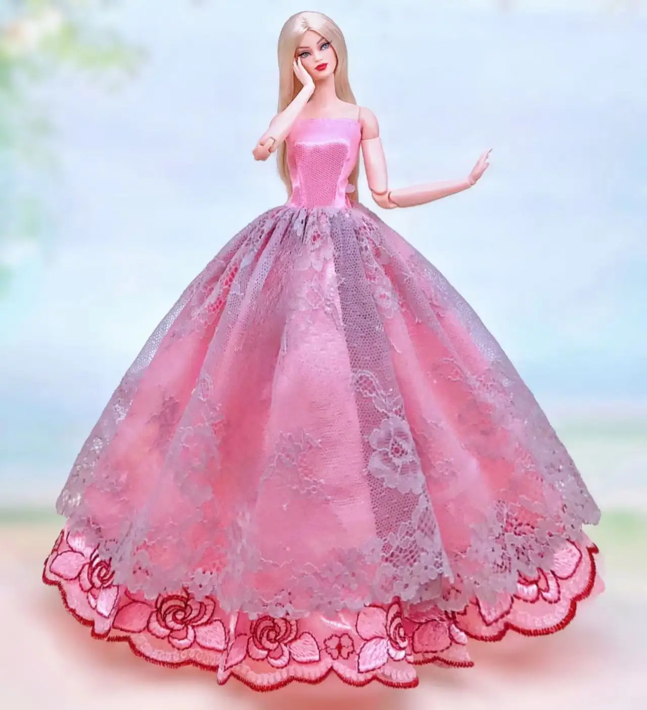 boho chic dresses Style Maxi Dress - Pink Swatch:#b8cdf2 The gorgeous Freda Boho Line & Dot Rowan Size:XX-LARGE(18-20)