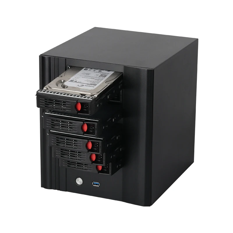 XCY NAS Mini PC 4/6/8 Bay 2.5 HDD da 3,5 pollici Intel N100 DDR5 RAM M.2 NVME SSD 10G Ethernet Type-C Win11/10 Linux FreeNAS RAID