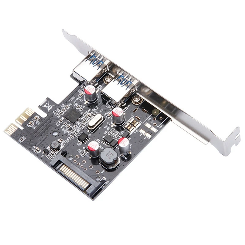 PCIE To 2-Port USB 3 0 Adapter Card USB3 0 Expansion Card Chip D720202 SATA 15PIN Power Supply Interface