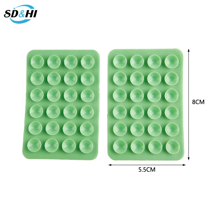 2Pcs Backed Silicone Suction Pad For Mobile Phone Fixture Suction Cup Backed Adhesive Silicone Rubber Sucker Pad For Fixed Pad