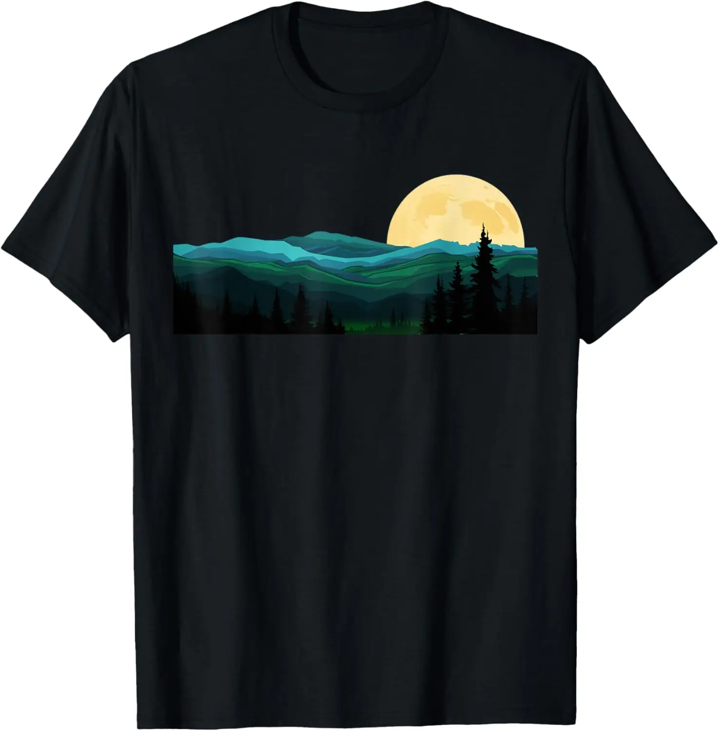 Trees Nature Mountains Adventure Outdoor Wildlife Forest T-Shirt Graphic T Shirts Print on Demand Camisas Streetwear