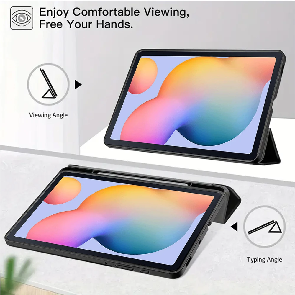 غطاء لهاتف سامسونج جالاكسي اللوحي حافظة لهاتف S6 لايت 10.4 تاب A9 A8 A7 S7 S8 S9 S10 FE غطاء سيليكون ذكي وظيفة النوم التلقائي #4