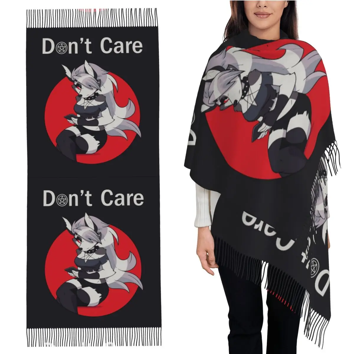

Loona Collage Helluva Boss аниме шарф шарфы с кисточками для женщин мягкие теплые шали и накидки большая осенне-зимняя шаль