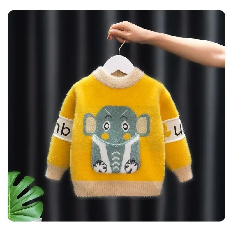 1-6 Years Boys\' Sweater Autumn And Winter New Fashion Warm Children\'s Sweater Cute Baby Jumper Kids Knitted Base Shirt