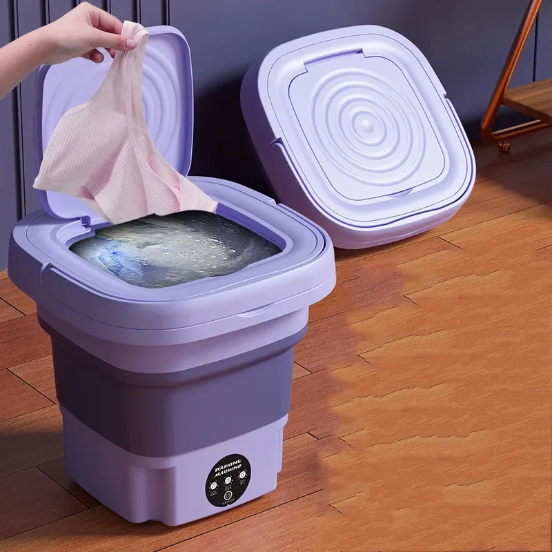 2024 Underwear Socks Fully-automatic Electric Foldable Tub Laundry Washer Portable Mini Folding Washing Machine With Spin Dry