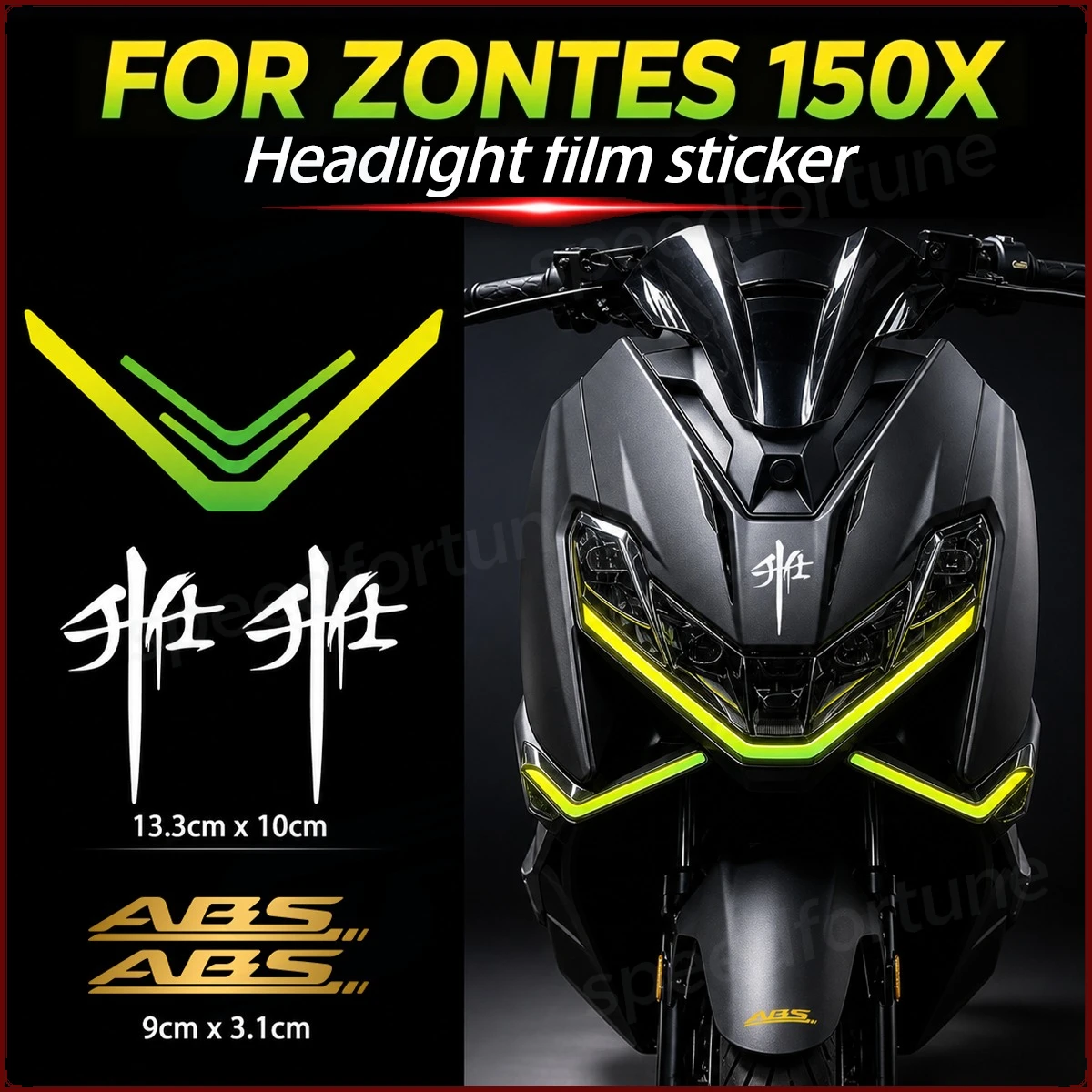 For ZONTES 150X Headlight Vinyl Decal Sticker Set Waterproof UV‑Resistant Fairing DRL Decor Scooter Accessories
