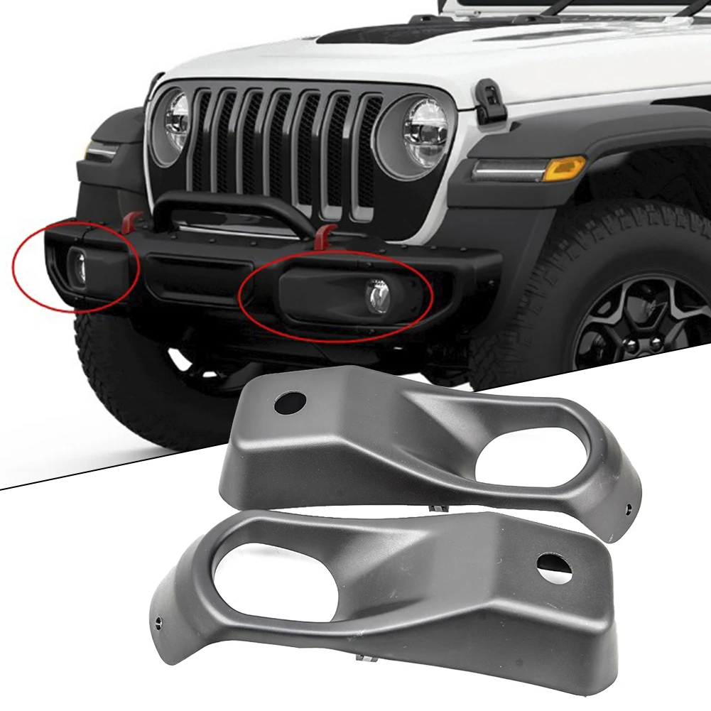 

1 Pair Front Bumper Fog Light Lamp Cover Fit For JEEP-Wrangler JL 2018+ ABS Fog Lamp Bezel Frame Left-Right Car Accessories