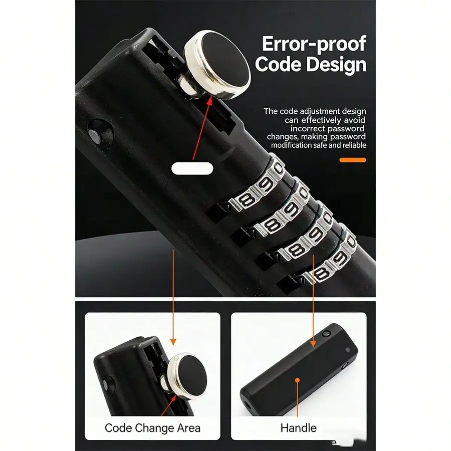 1pcs-4 digit password lock-durable zinc alloy metal sliding lock with password protection function, which can enhance security a