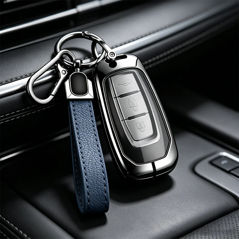 Metal Leather Car Remote Key Case Cover for Infiniti QX50 EX25 QX50 QX60 EX35 FX35 FX45 FX50 EX37 EX25 Q60 Shell Accessories