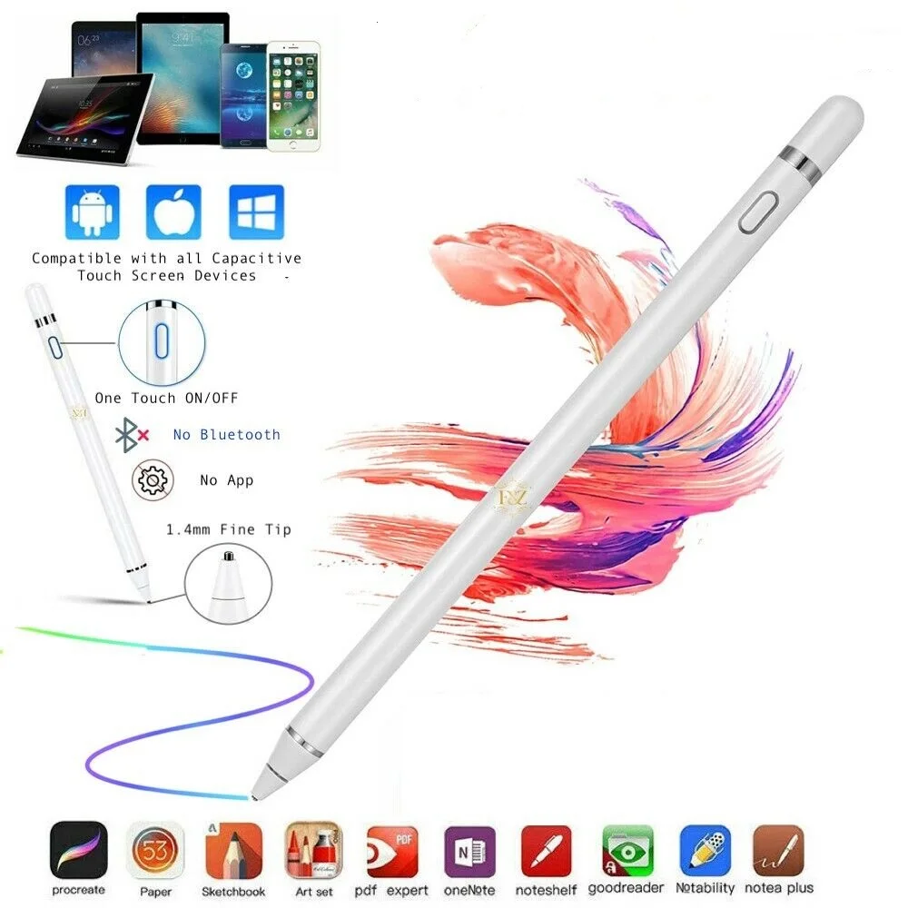 Generic Active Stylus Pencil for iPad/Pro/Air/Mini/iPhone/Cellphone/Samsung/Tablet Drawing&Writing