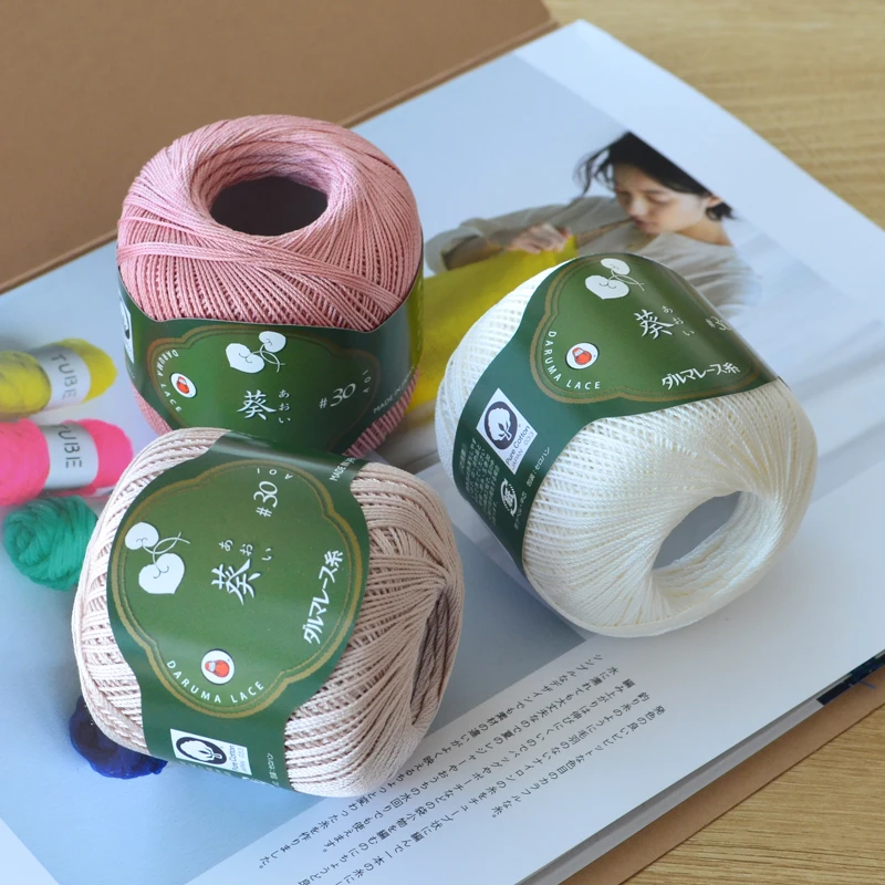 

ЯПОНИЯ DARUMA AOI хлопковая кружевная нить, нить для вязания крючком No 30 1 заказ = 1 пакет