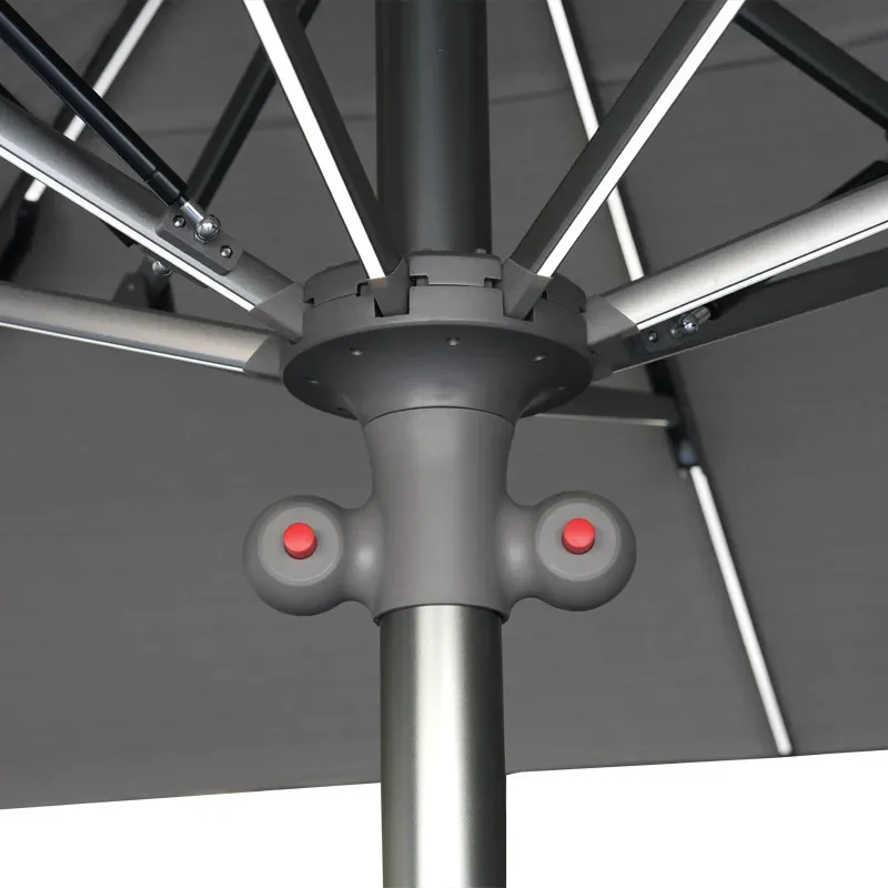 Large 4m Outdoor Patio Umbrella Wind Resistant Center Pole Sunshade for Garden Villa Courtyard Poolside Sun Protection