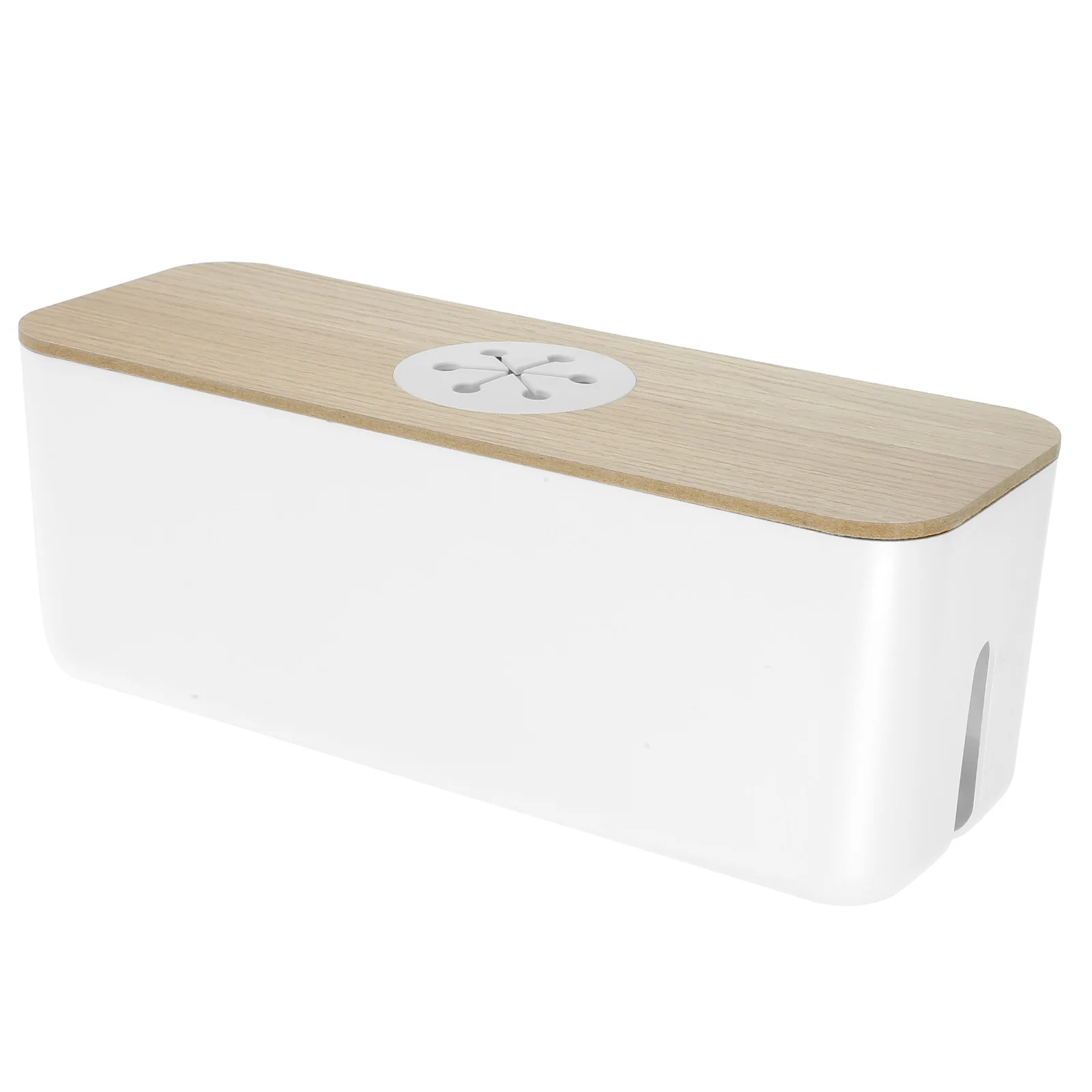 

Multi-functional Power Cord Hidden Socket Cable Organizer Desk Wire Management Board Storage Concealer Wooden Office Home Use