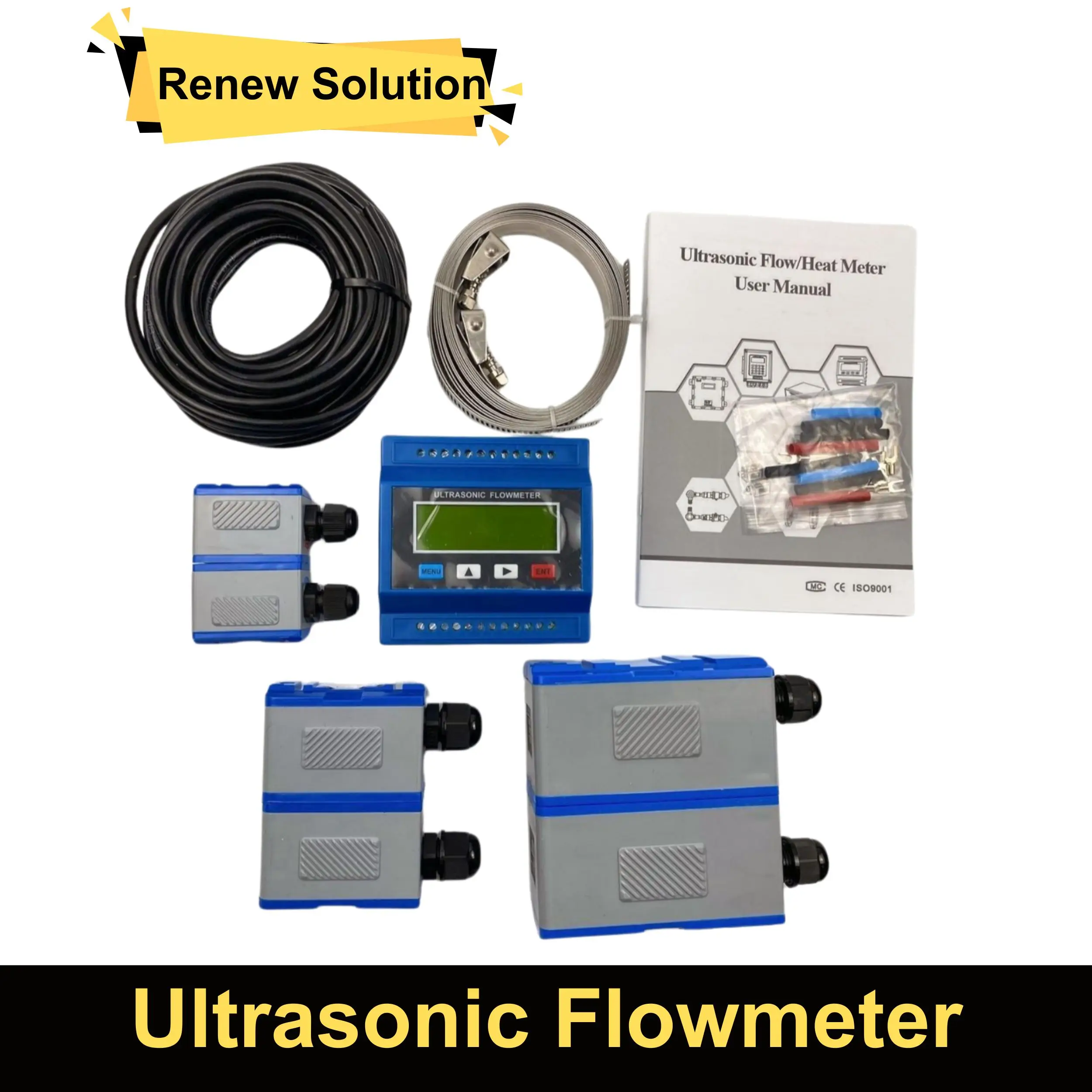 TUF-2000M Water Flow Meter TS-2(DN15~DN100) TM-1 TL-1-HT(-30~160℃) High-Tem Ultrasonic Module Sensor Digital Liquid Flowmeter