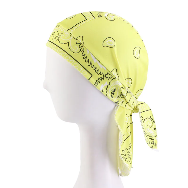 New Unisex Women Bandana Hat Stretchy paisley Durag Cap Adjustable Cancer Chemo Turban Wigs Doo Durag Headwrap Pirate Head Scarf