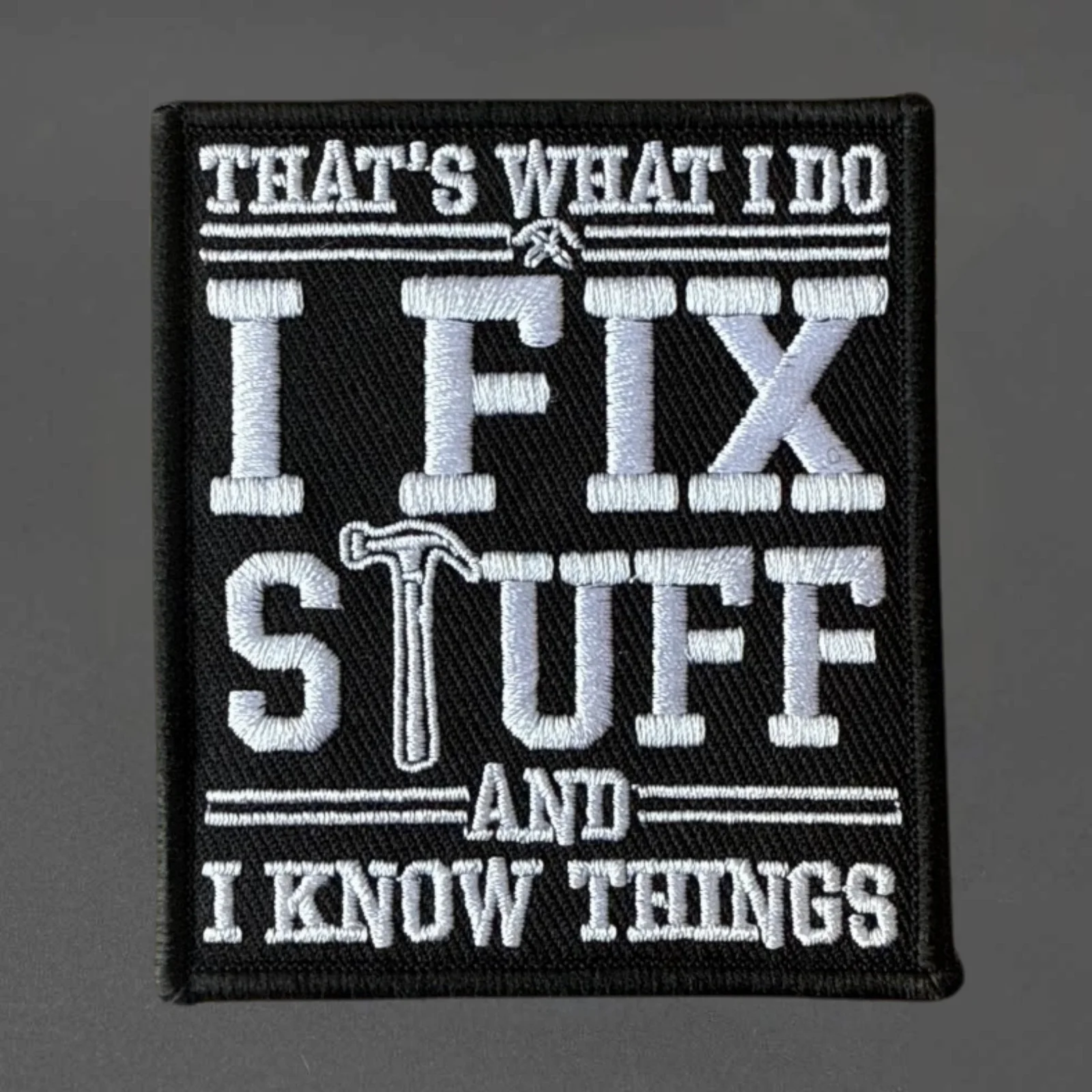 I Fix Stuff Embroidery Patch Funny Text Tactical Vest Hook and Loop Badge Backpack Morale Stickers Armband Patches for Clothing
