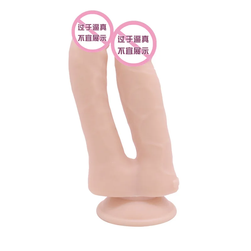 Factory Direct Sales Stimulator Women's Fake Dildo Masturbation Device Sex Product Women's Double-Headed Simulation Penis