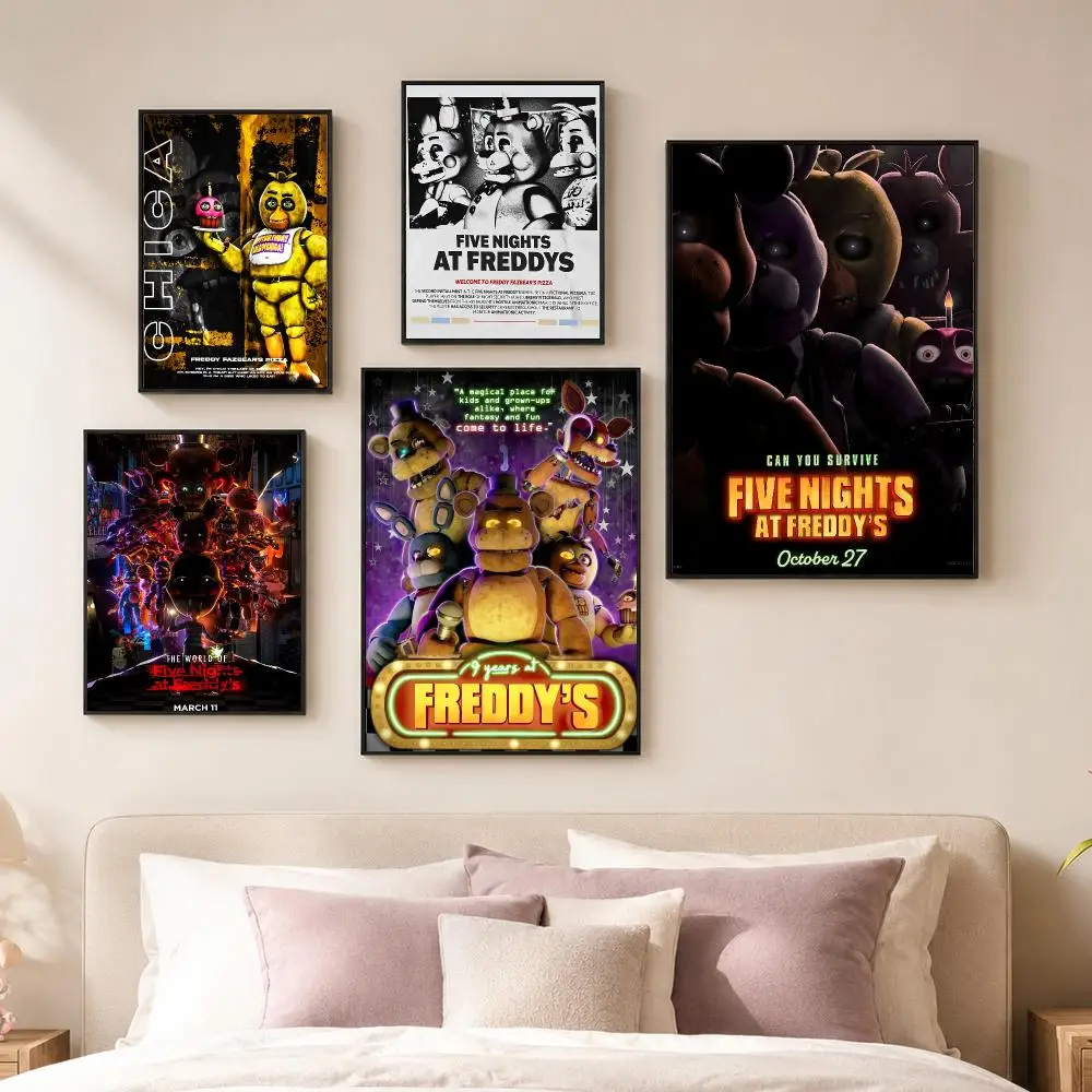 Game F-Five Nights at Freddy's Poster Vintage PP Paper Wall Art Home Decor Print for Bedroom Living Room Aesthetic Gift