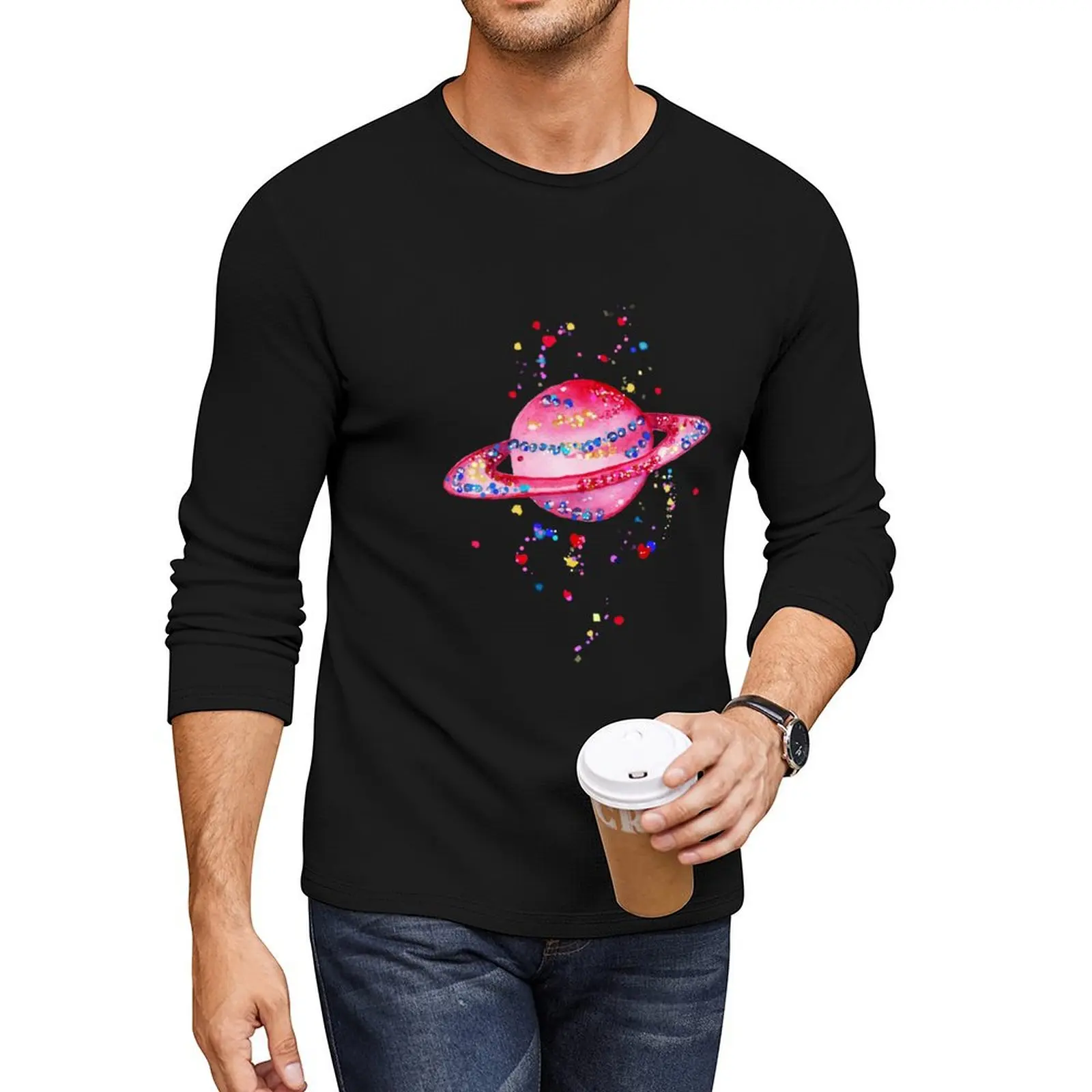 Satellite - Pink S Long T-Shirt plus size t shirts sublime t shirt black t shirts tshirts for men