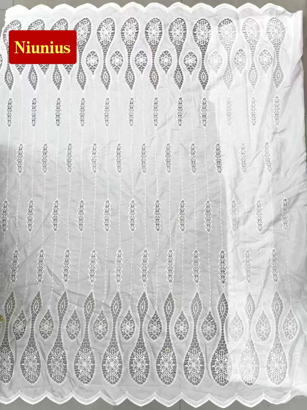 

5 ярдов ультрасовременной нежной белой мягкой хлопковой ткани с лазерной вышивкой, высококачественное швейцарское кружево для вечерних и праздничных платьев NN2518_R