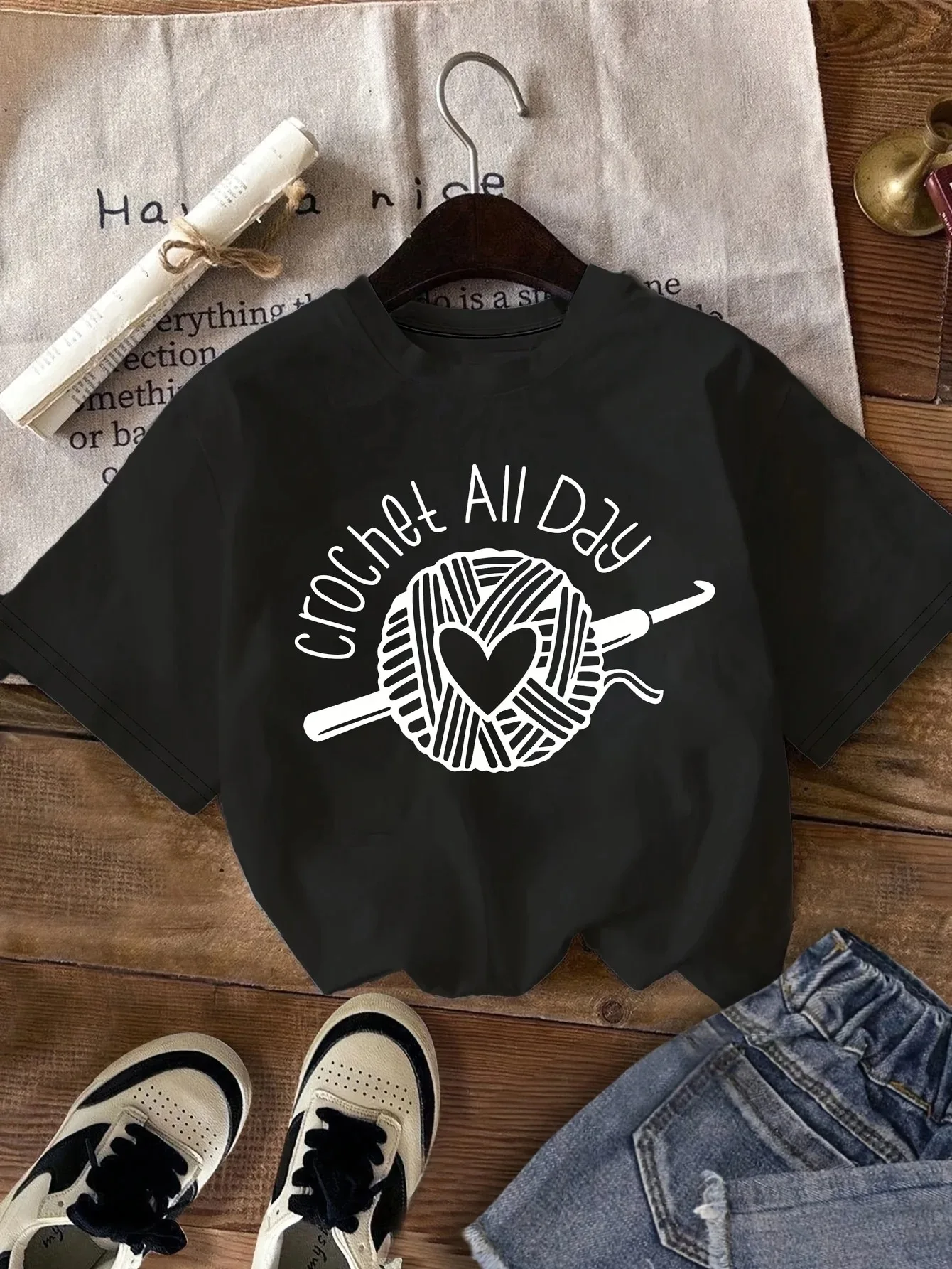 

Женская футболка с коротким рукавом и круглым вырезом, повседневная летняя удобная модная женская одежда с монограммой на весь день